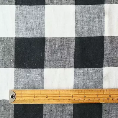 Material in si vascoza - Yarn Dyed Checks Black