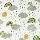 Muselina organica imprimata - Rainbow Clouds Green