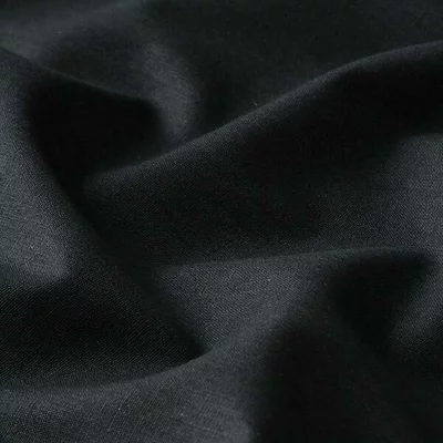 Poplin  bumbac uni - Black - cupon 70 cm