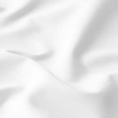 Poplin bumbac uni - White - cupon 70 cm