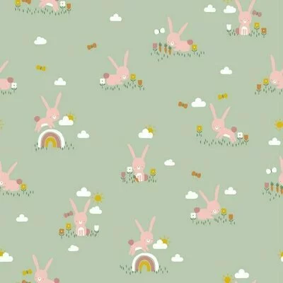 poplin-imprimat-cute-rabbit-mint-cupon-50-cm-37994-2.webp