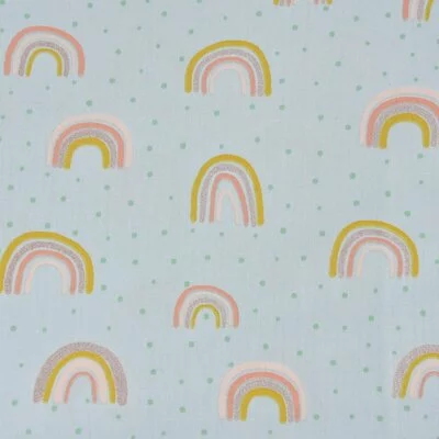 Poplin imprimat - Glitter Rainbow Mint