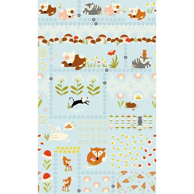 Sleepy Animals - cupon Panou Textil 60 cm
