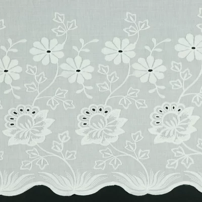 Voal de bumbac cu bordura brodata - Floral Big