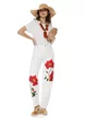 Blugi dama albi premium balloon summer 2026 cu imprimeu maci