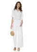 Blugi dama albi premium cu broderie si strasuri pe lateral summer escape 2026