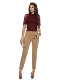 Blugi dama bej premium material elastic croi conic picture - 1