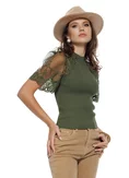 Blugi dama bej premium material elastic croi conic picture - 4