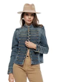 Blugi dama bej premium material elastic croi conic picture - 7