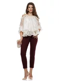 Blugi dama bordo premium material elastic croi conic picture - 1