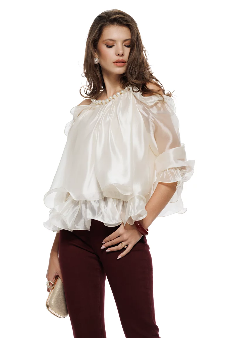 Blugi dama bordo premium material elastic croi conic picture - 3
