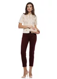 Blugi dama bordo premium material elastic croi conic picture - 2