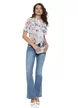 Blugi dama evazati premium albastru deschis talie medie curea inclusa