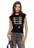Blugi dama evazati premium gri inchis elastici talie medie cu efect push-up picture - 4
