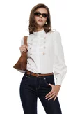Blugi dama evazati premium indigo elastici talie medie curea inclusa picture - 5
