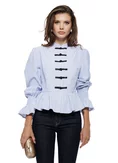 Blugi dama evazati premium indigo elastici talie medie manseta lata picture - 6