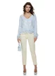 Blugi dama mom fit premium galben deschis talie medie elastic