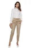 Blugi dama premium  bej patinat croi boyfriend sirag detasabil cu perle picture - 1