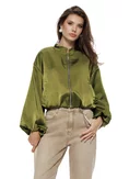 Blugi dama premium  bej patinat croi boyfriend sirag detasabil cu perle picture - 5