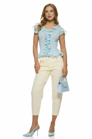 Blugi dama premium galben ballon fashion trend