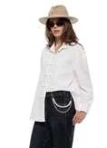 Blugi dama premium indigo croi boyfriend sirag detasabil cu perle picture - 2