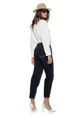 Blugi dama premium indigo croi boyfriend sirag detasabil cu perle picture - 5