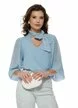 Blugi dama premium water blue fashion trend 2026 cu strasuri si inchidere asimetrica