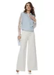 Blugi dama wide premium cloud dancer 2026 elastic cu buzunre baby blue cu strassuri