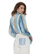 Blugi dama wide premium cloud dancer 2026 elastic cu buzunre baby blue cu strassuri