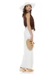 Bluza dama de vara din in maro premium cu accesorii din margele si paiete si broderie aplicata
