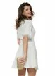 Bluza dama eleganta alba din vascoza premium cu contururi din dantela fina
