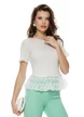 Bluza dama eleganta alba din vascoza premium cu peplum din dantela
