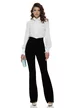 Bluza dama eleganta alba Fofy cu jabou elaborat detasabil  si mansete conturate cu dantela