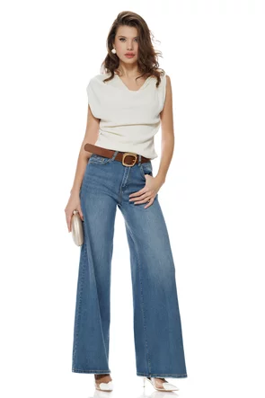 Bluza dama eleganta cloud dancer premium cu guler fald si accesoriu metalic detasabil