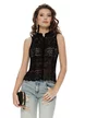 Bluza dama eleganta din dantela neagra cu inchideri asian-boho