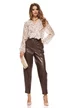 Bluza dama eleganta  din matase de tencel bej cu buline si jabou diafan picture - 2