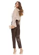 Bluza dama eleganta  din matase de tencel bej cu buline si jabou diafan picture - 3