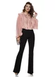 Bluza dama eleganta din matase de tencel roz cu buline umeri stucturati si talie pe elastic