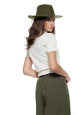 Bluza dama eleganta din tricot premium crem  guler tunica si brandemburguri brodate picture - 3