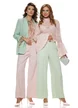 Bluza dama eleganta din voal matasos roz cu volane si imprimeu paisley