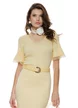 Bluza dama eleganta galben din vascoza premium cu contururi din dantela fina