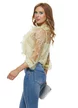 Bluza dama eleganta galbena din dantela premium cu jabou si maiou