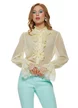 Bluza dama eleganta galbena premium cu jabou si volane din dantela
