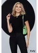 Bluza dama premium neagra din bumbac cu aplicatii pene si albine din cristale