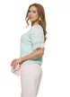Bluza dama tricotata aqua premium cu volane de dantela