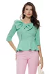 Bluză Fofy verde menta eleganta cu peplum si funda inserata