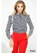 Bluza picior de cocos bleumarin cu esarfa innodata