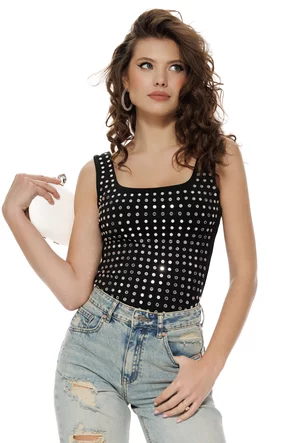 Body negru premium elastic mirror cristal