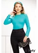 Cămașă body Fofy eleganta verde cu pliuri pe umeri si accesoriu pretios