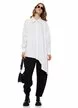 Camasa dama alba premium din bumbac cu croi modern asimetric